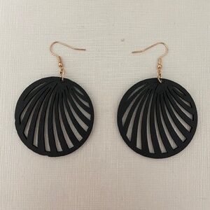 Black Psychedelic Circle Earrings